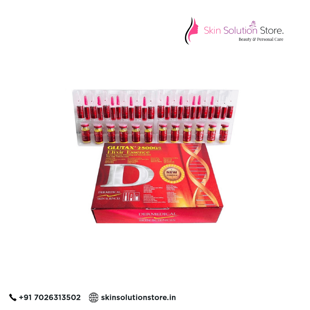 Glutax 2500 GS Elixir Essence Skin Whitening Skin Whitening Glutathione Injection 12 Sessions