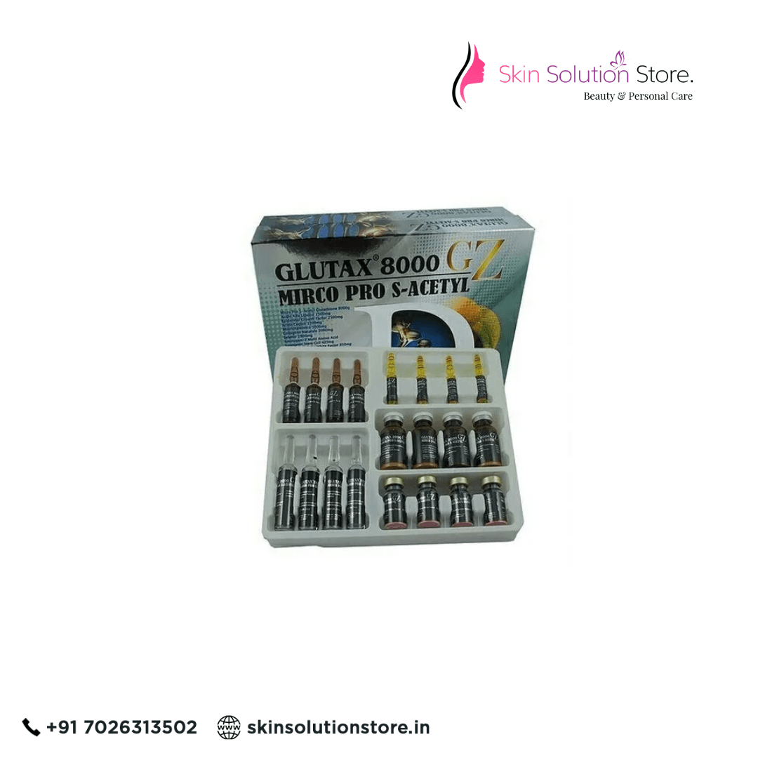 Glutax 8000gz Micro Pro S Acetyl Skin Whitening Skin Whitening Glutathione Injection 4 Sessions