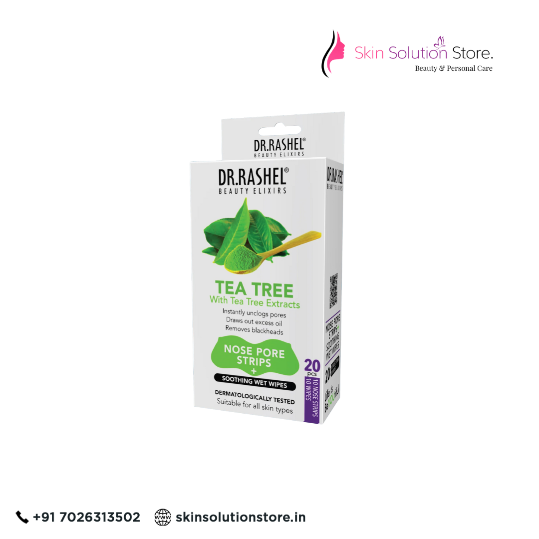 Dr. Rashel Tea Tree Nose Strips & Wet Wipes Combo – 20pcs | Anti-Acne Pore Care