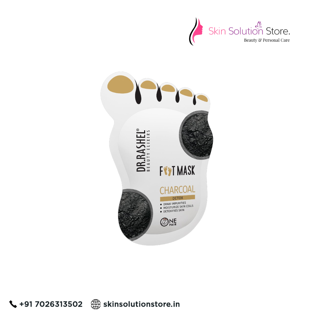 Dr. Rashel Charcoal Foot Mask | Deep Cleansing, Detox & Softening Care