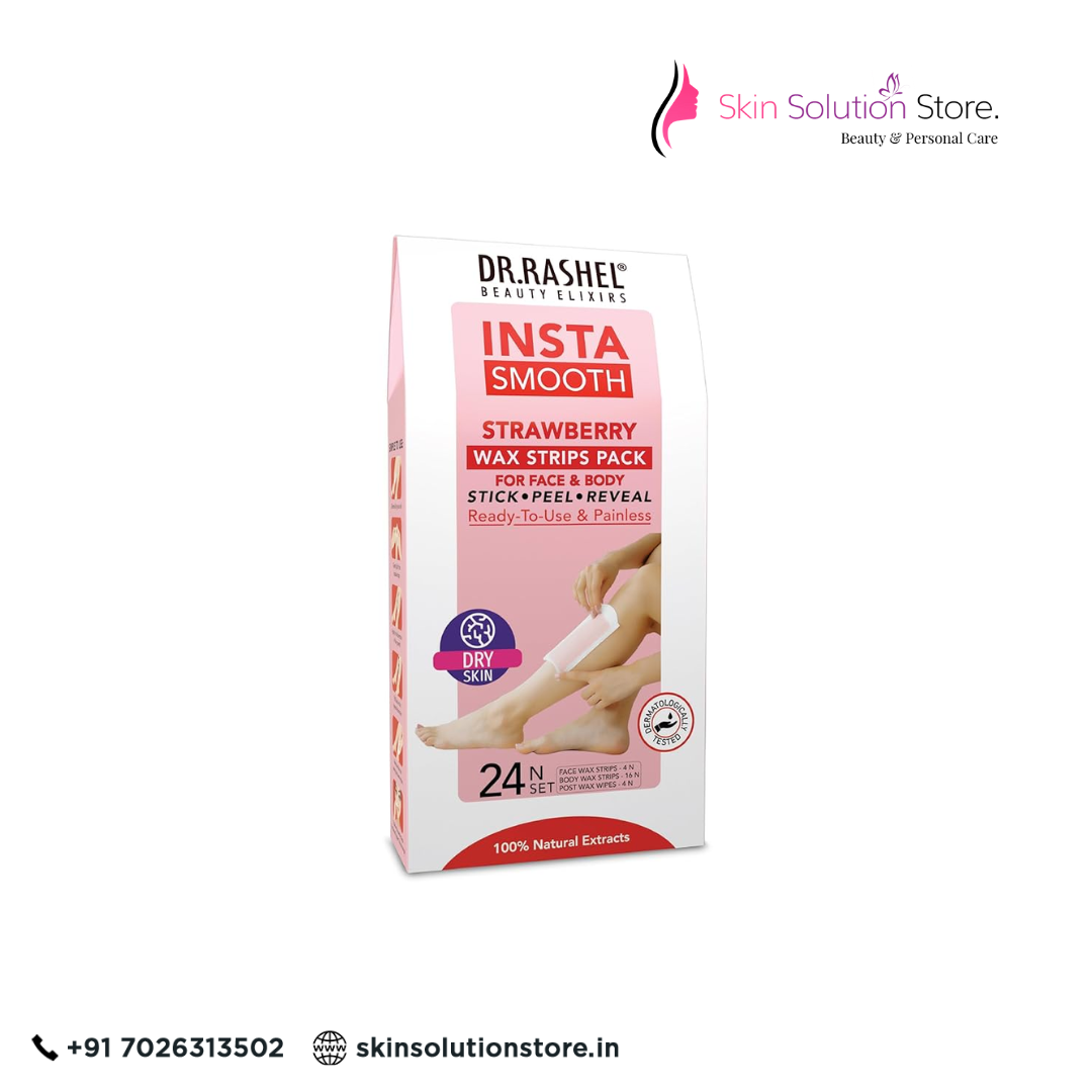 Dr. Rashel Insta Smooth Strawberry Wax Strips – Face & Body Hair Removal Pack
