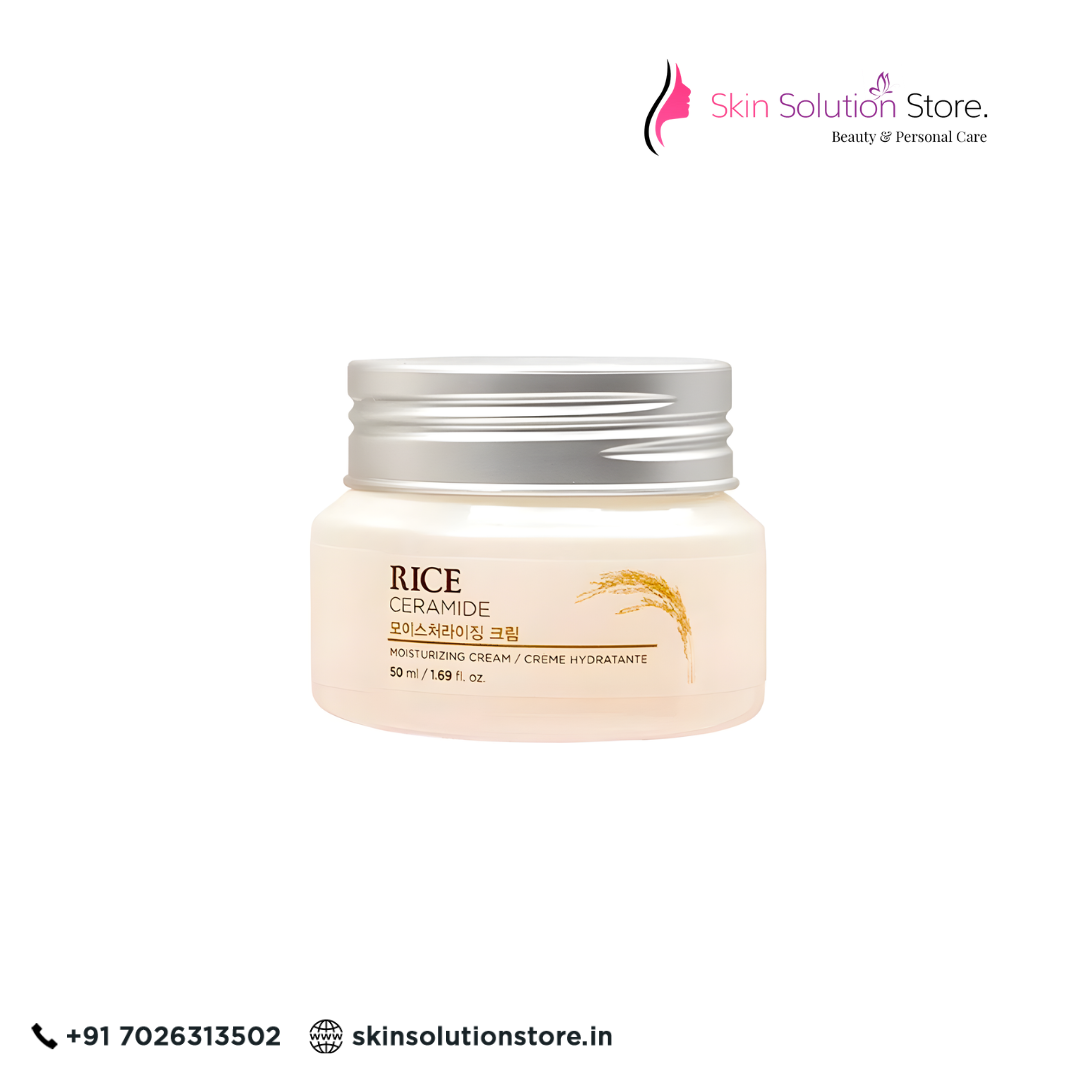 The Face Shop Ceramide & Rice Moisturizing Cream 50ml | Deep Hydration Barrier Cream