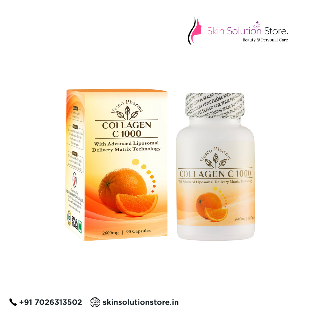 Vesco Pharma Collagen C 1000 – Collagen & Vitamin C Capsules | Skin Firming & Anti-Aging Care