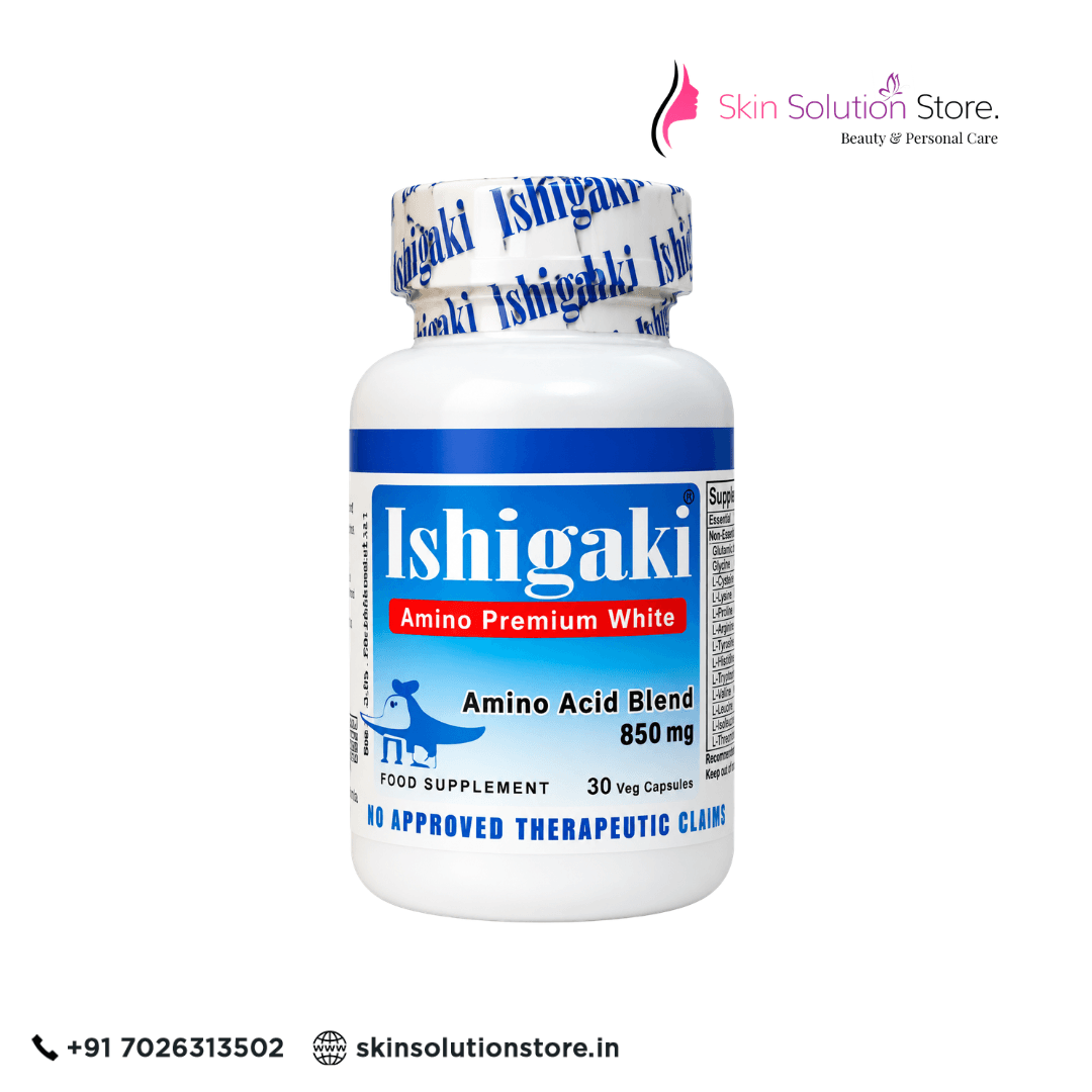 Ishigaki Amino Premium White 30 Capsules – Glutathione Skin Whitening & Amino Acid Supplement