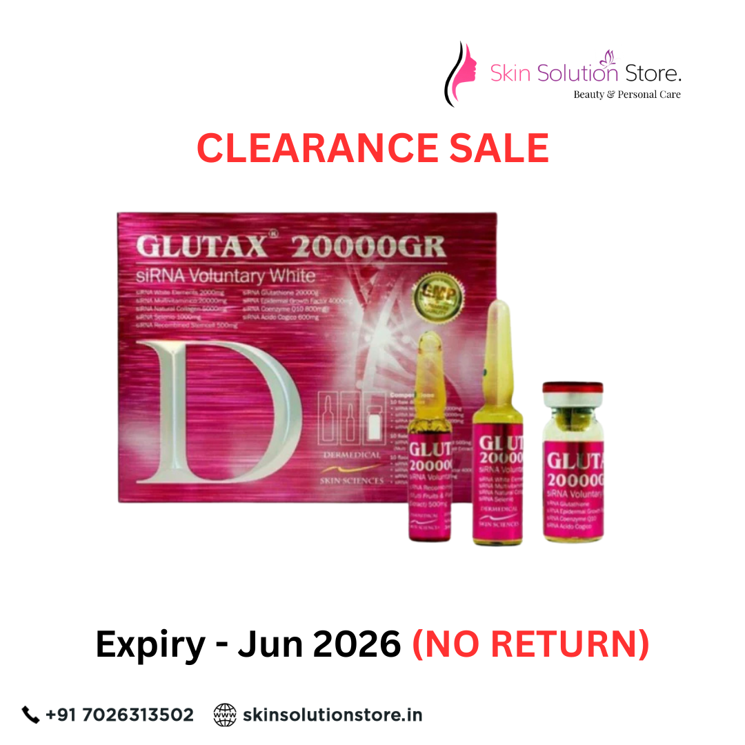 Glutax 20000GR Sirna Voluntary White 10 Vials Skin Whitening Glutathione Injection Clearance Sale | Expiry: Jun 2026