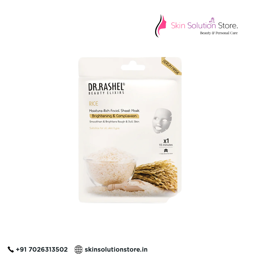 Dr. Rashel Rice Sheet Mask with Serum – Pack of 2 | Brightening & Nourishing