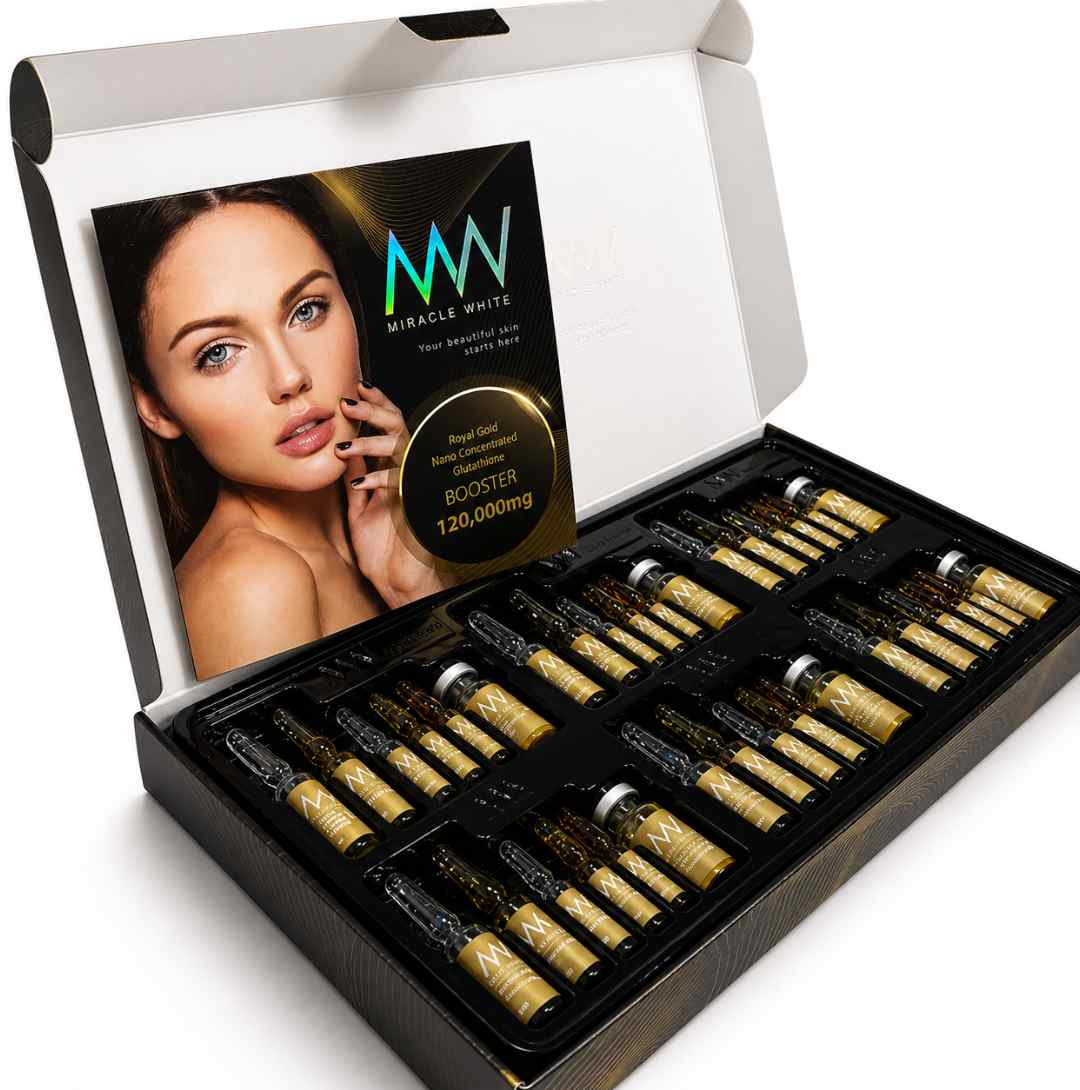 Miracle White Royal Gold 120000mg Glutathione Skin...  Skin Solution Store