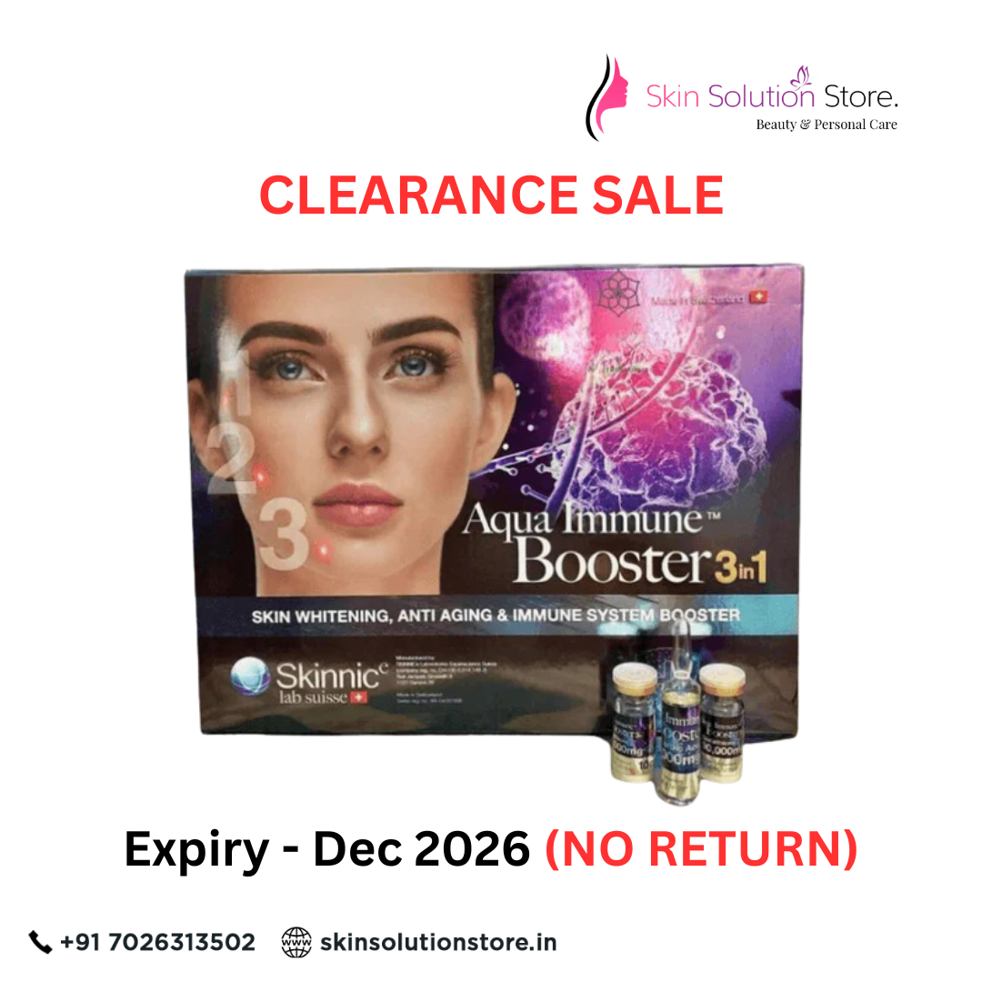 Aqua Immune Booster 3 In 1 Glutathione Skin Whitening Skin Whitening Glutathione Injection - 10 Session - Switzerland Clearance Sale | Expiry: Dec 2026