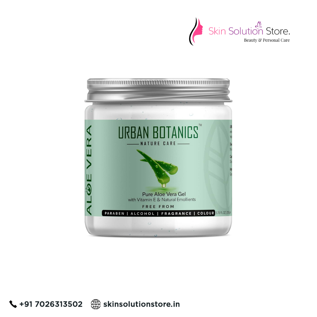 Urban Botanics Pure Aloe Vera Gel with Vitamin E – Soothing Moisturizer for Skin & Hair (200g)