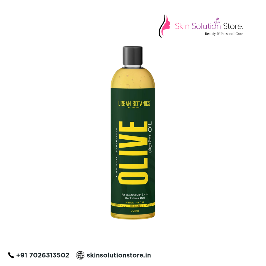 Urban Botanics 100% Pure Cold Pressed Olive Oil – For Glowing Skin, Strong Hair & Deep Moisture (250ml)