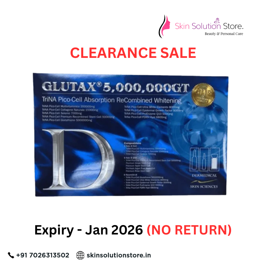 Glutax 5000000GT Trina Pico Cell 5000,000mg Glutathione Skin Whitening Skin Whitening Glutathione Injection - 6 Session - ItalyClearance Sale | Expiry: Jan 2026