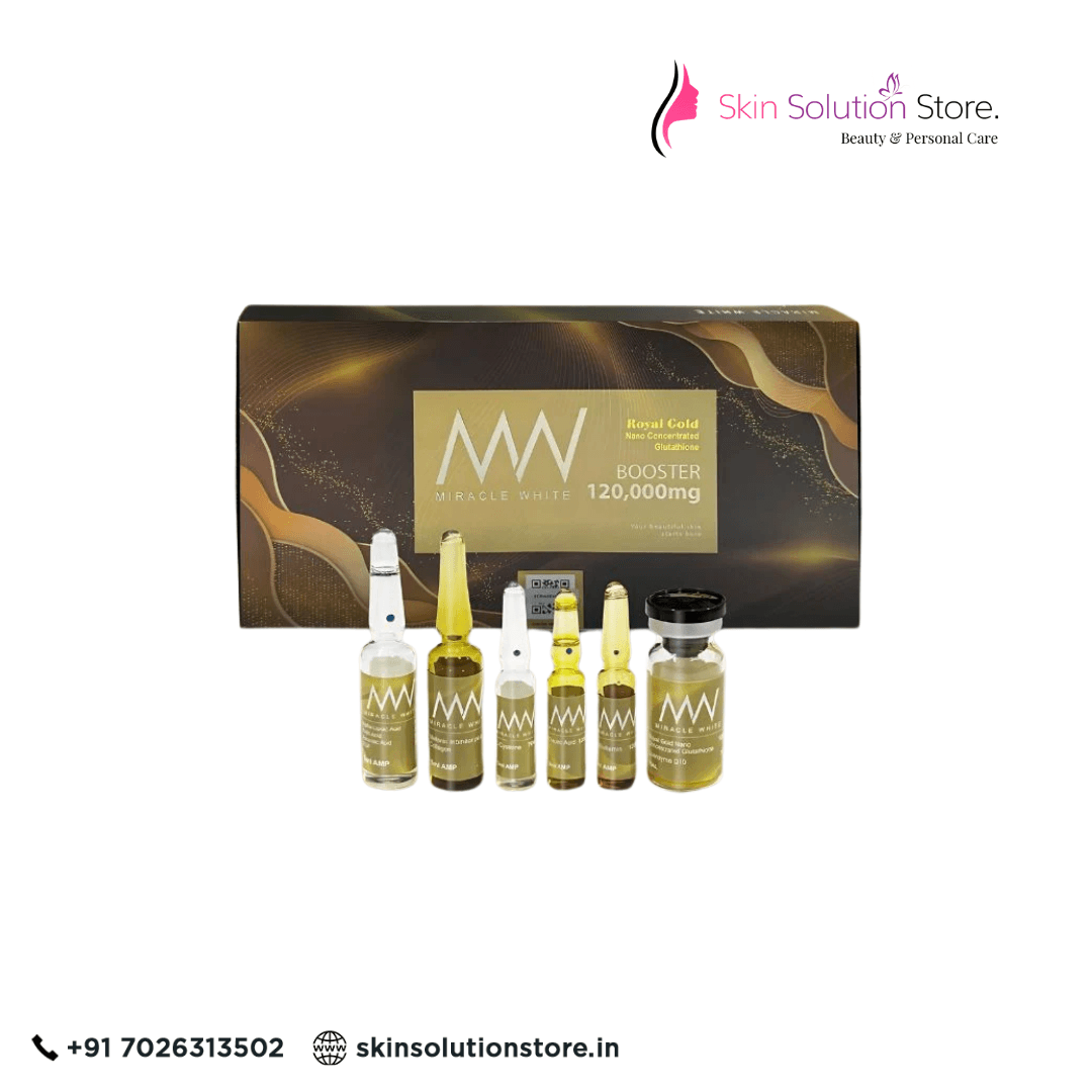 Miracle White Royal Gold 120000mg Glutathione Skin Whitening Skin Whitening Glutathione Injection - 6 Session - Switzerland