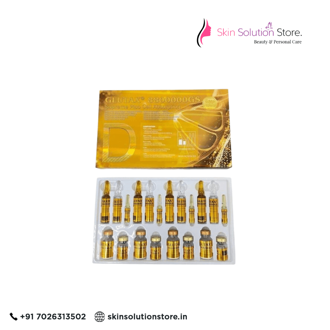 Glutax 8800000GS Supreme Pico Cell Glutathione Skin Whitening Skin Whitening Glutathione Injection - 4 Session - Italy