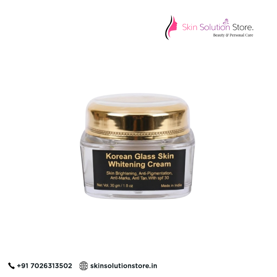 Korean Glass Skin Whitening Cream 30gm | Brightening, Anti-Pigmentation & SPF 30