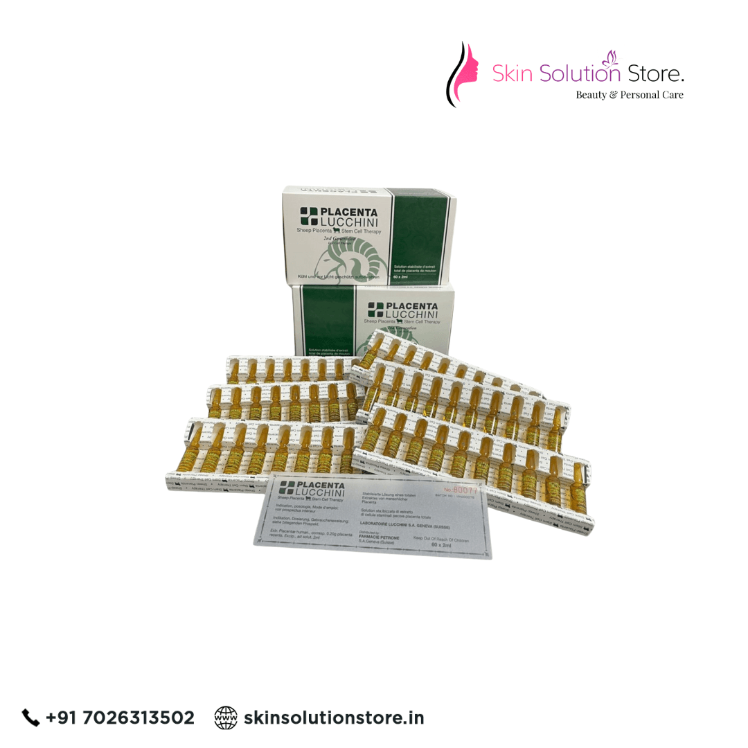 Lucchini Sheep Placenta Stem Cell Therapy 2nd Generation Glutathione Skin Whitening Skin Whitening Glutathione Injection - 60 Session - Switzerland