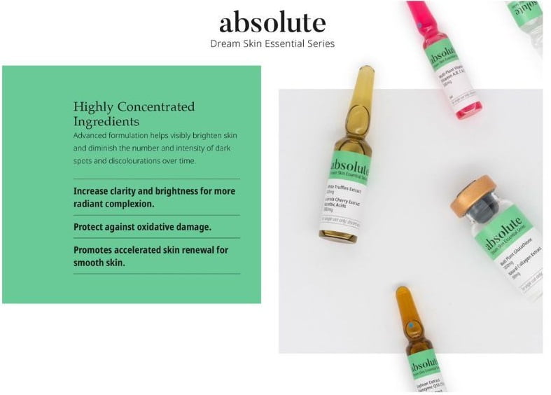 Absolute Dream Skin Essential Series 5000mg Glutathione... Skin Solution Store Absolute Dream Skin Essential Series 5000mg Glutathione... Skin Solution Store