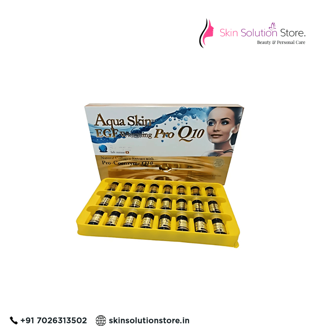 Aqua Skin EGF Whitening Pro Q10 Glutathione Skin Whitening 24 Sessions Skin Whitening Glutathione Injection