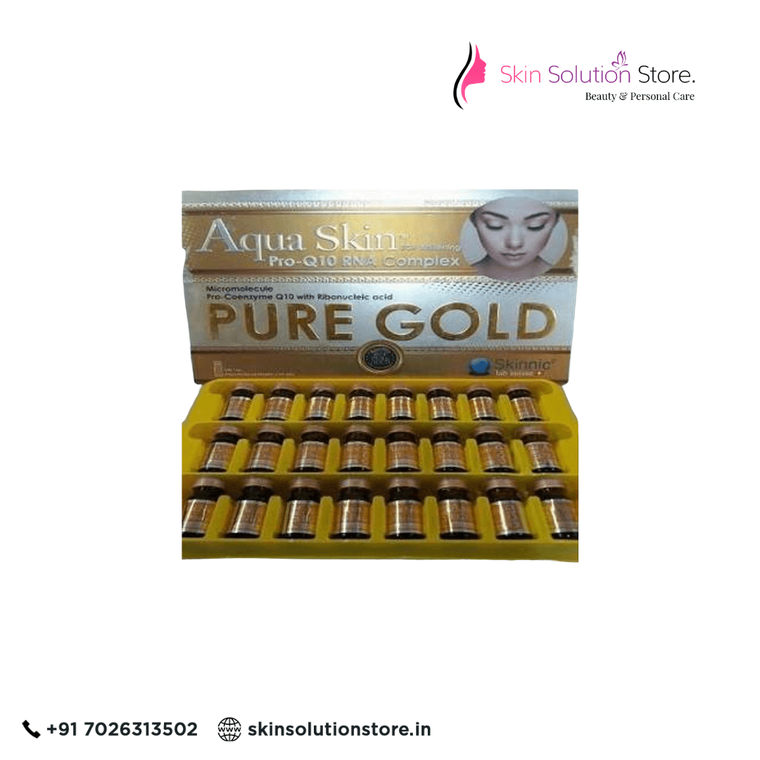 Aqua Skin Pro Q10 RNA Complex Pure Gold Glutathione Skin Whitening 24 Sessions Skin Whitening Glutathione Injection