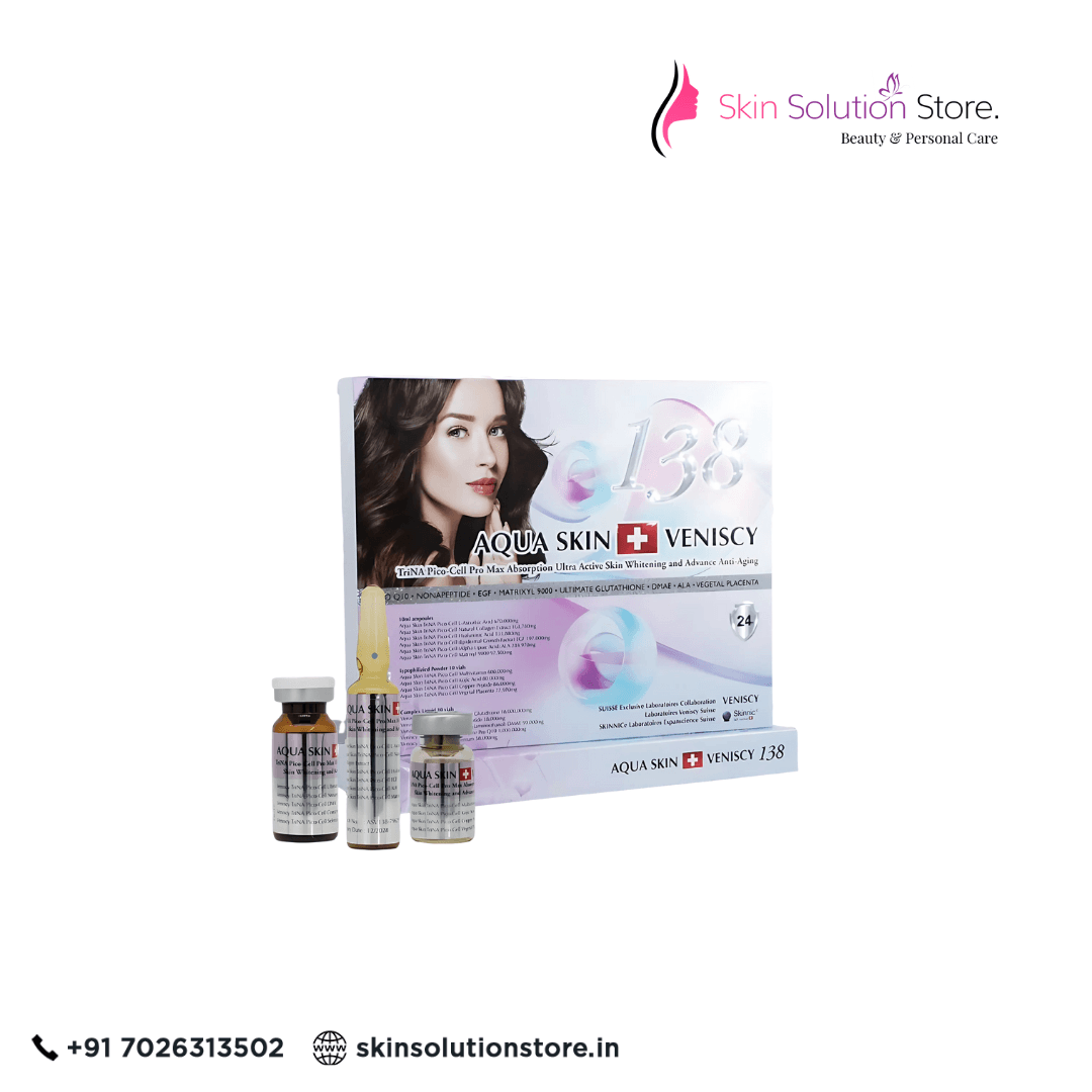 Aqua Skin Veniscy 138 Trina Pico Cell Pro Max Glutathione Skin Whitening Skin Whitening Glutathione Injection - 10 Session - Switzerland