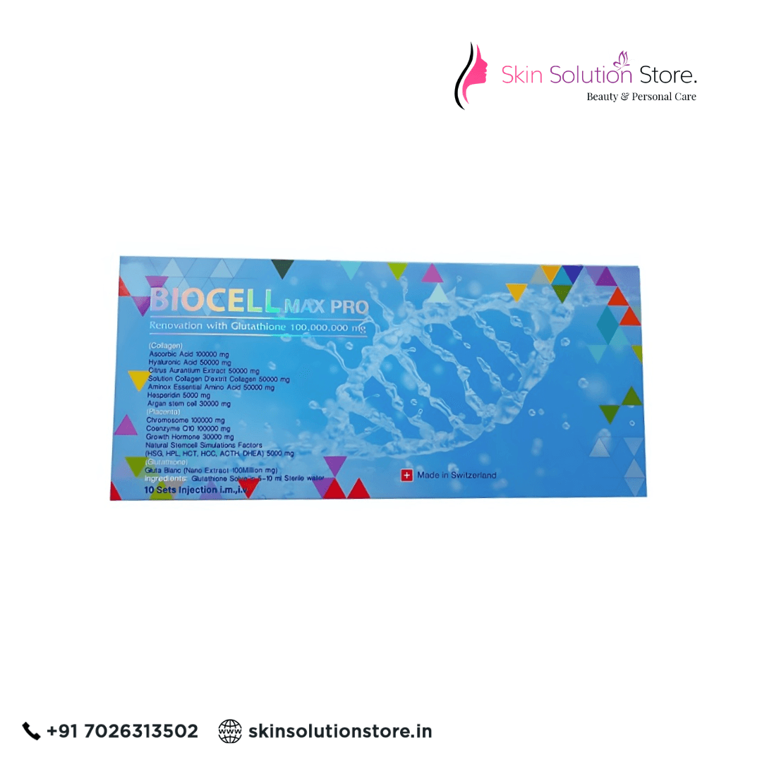 Biocell Max Pro Renovation Glutathione Skin Whitening Skin Whitening Glutathione Injection -10 Session - Switzerland