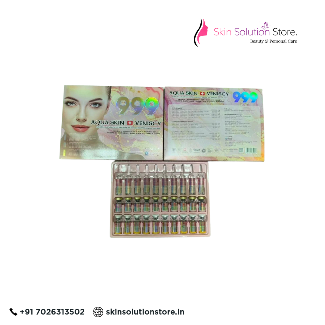 Aqua Skin Veniscy 999 Glutathione Injection | 10 Sessions Whitening Care