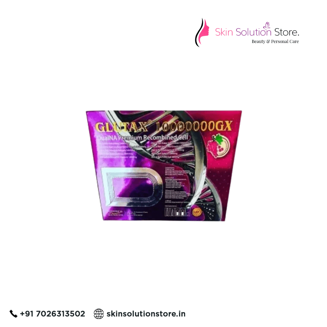 Glutax 10000000GX DualNA Premium Recombined Cell 10 Sessions + 2 Soaps 100g Each Skin Whitening Injection