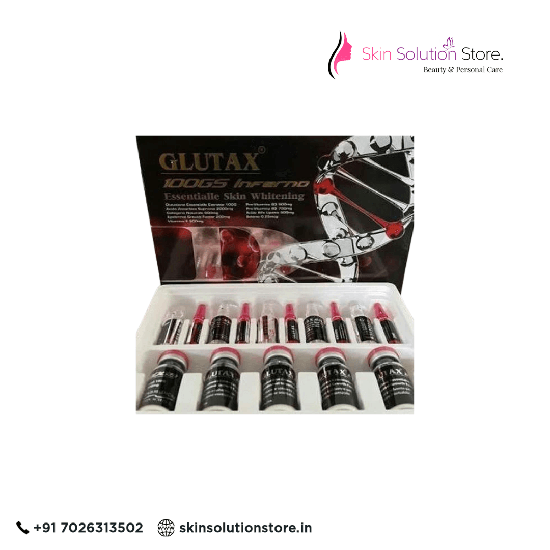 Glutax 100GS Inferno Essential Glutathione 10 Sessions Skin Whitening Injection Italy