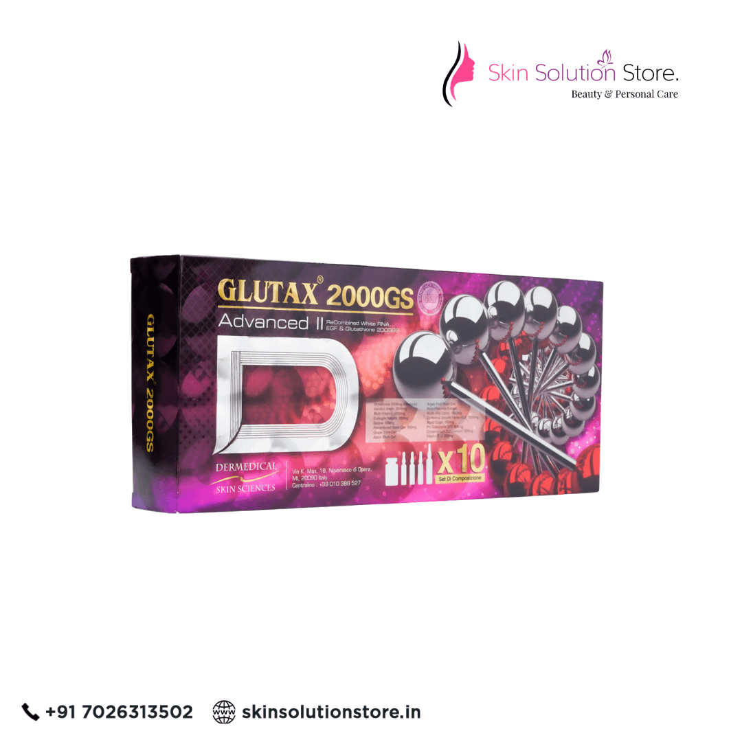 Glutax 2000gs Advanced II Skin Whitening Glutathione Injection - 10 Session - Italy