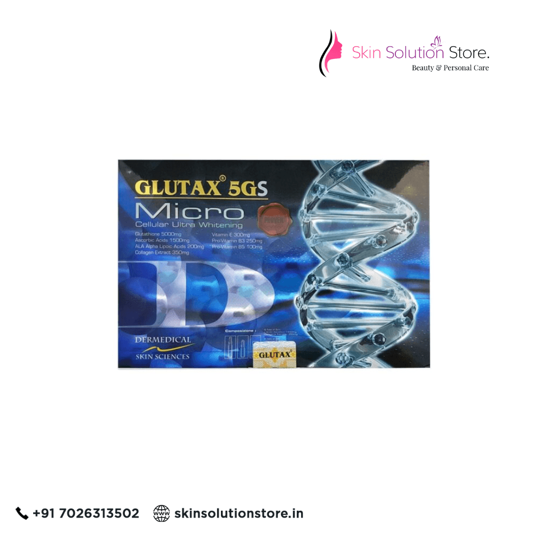 Glutax 5GS Micro 5000 MG Skin Whitening Skin Whitening Glutathione Injections 10 Sessions
