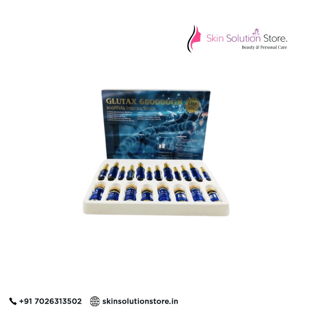 Glutax 680000GR Snornas Intense White Glutathione Skin Whitening Skin Whitening Glutathione Injection - 4 Session - Italy
