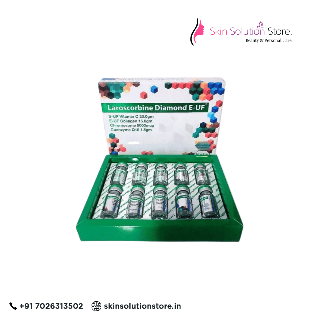 Laroscorbine Diamond E UF 20000 Mg Vitamin C And Collagen Skin Whitening Glutathione Injection 10 Sessions