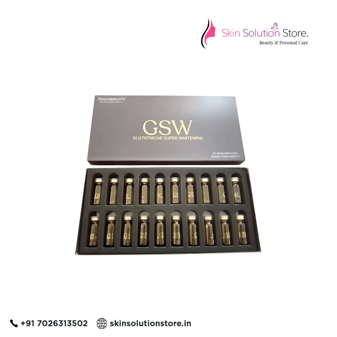 Nouveauxiv GSW Glutathione Skin Whitening Skin Whitening Glutathione Injection - 20 Ampoules - France