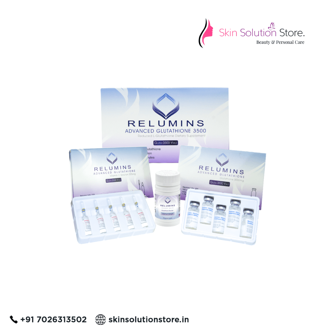 Relumins Advance 3500mg Glutathione Skin Whitening Skin Whitening Glutathione Injection - 5 Sessions - USA