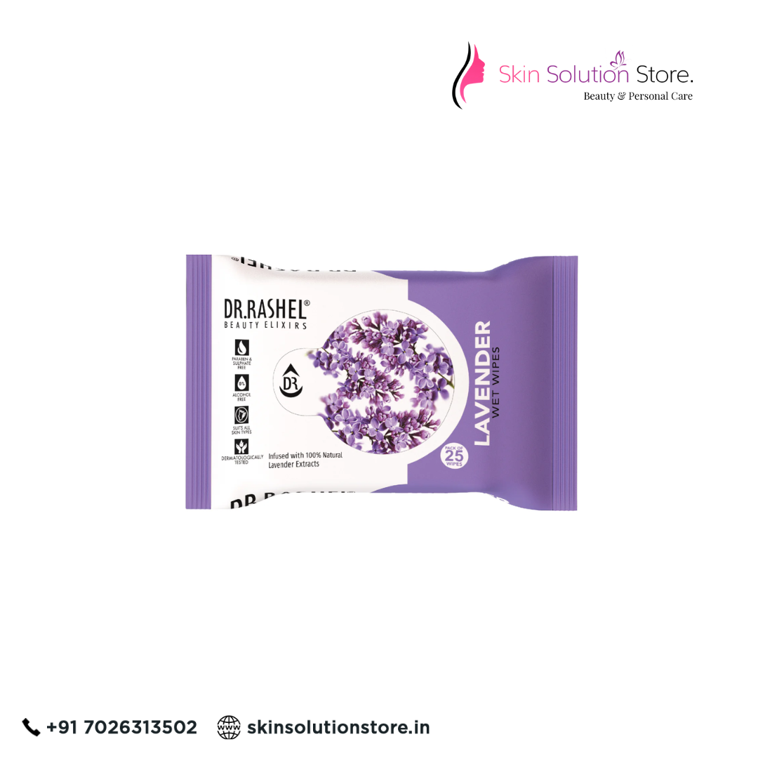 Dr. Rashel Lavender Face Wet Wipes – Pack of 2 | Cleansing & Refreshing Care