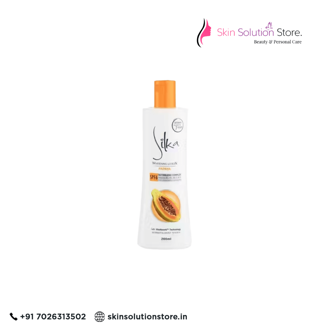 Silka Papaya Skin Whitening Lotion Orange for Unisex - 200 ML