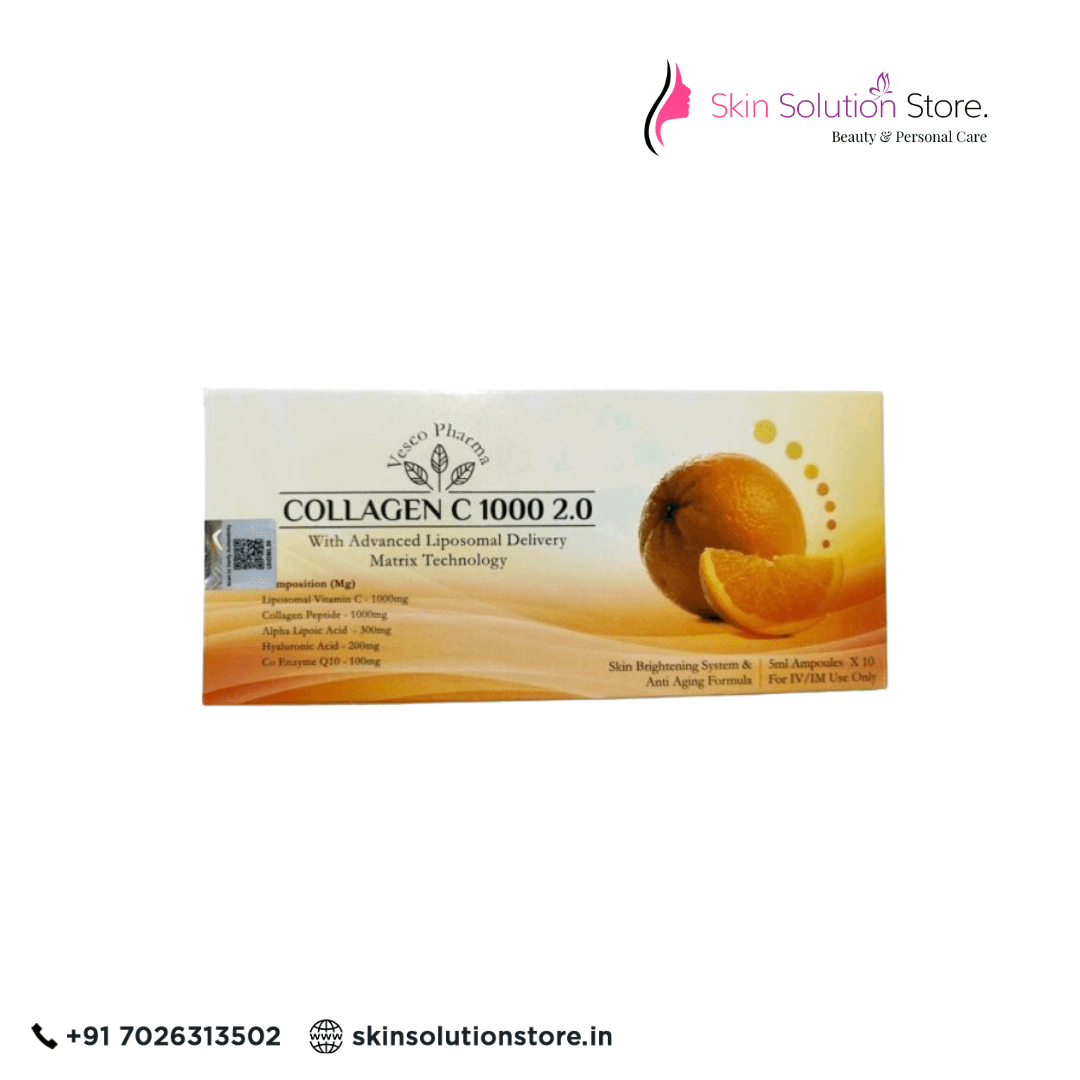 Vesco Pharma Collagen C 1000 2.0 - Collagen & Vitamin C IV/IM Skin Whitening Glutathione Injection