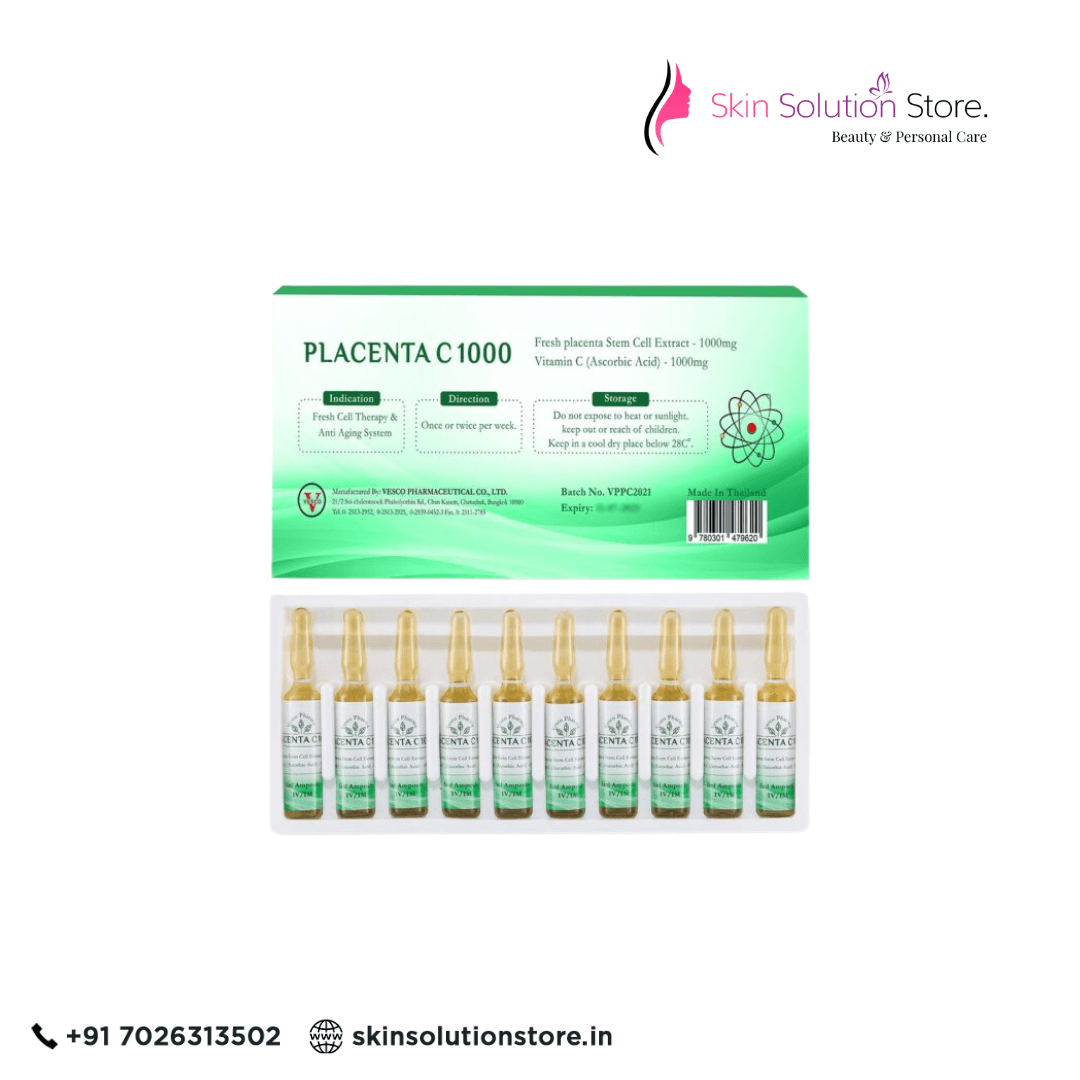 Vesco Pharma Placenta C 1000 Placenta Extract Skin Whitening Glutathione Injections