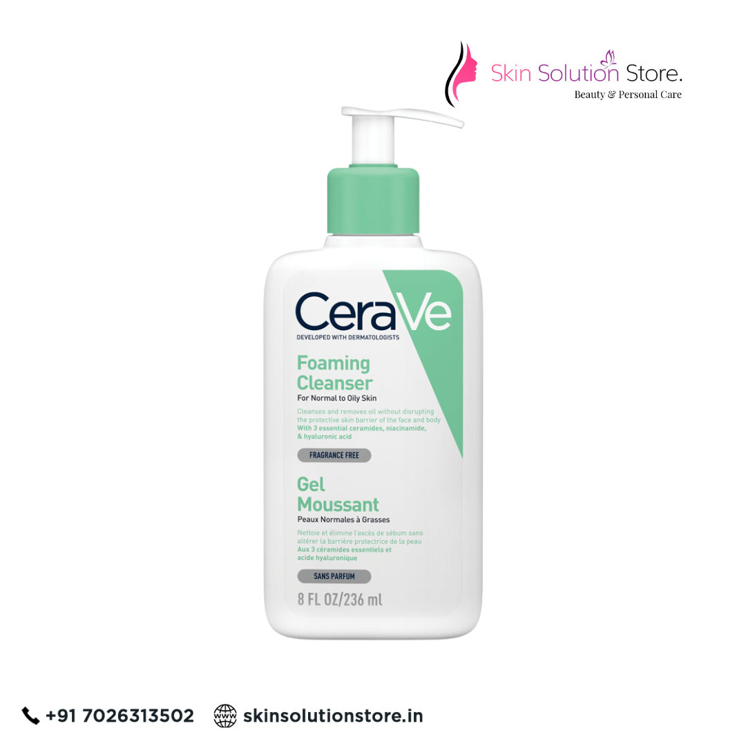 CeraVe Foaming Cleanser 236ml | Oil-Control Face & Body Wash for Normal to Oily Skin