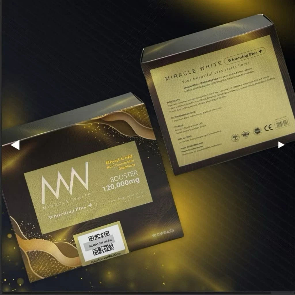 Miracle White 120,000mg Booster Whitening Plus+ Capsules